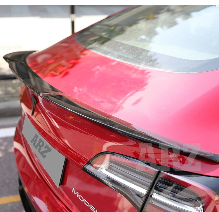 Carbon Fiber Body Kit Rear Spoiler Diffuser Side Skirt Front Bumper Lip Accessories For Tesla Model 3 Y 2018 2019 2016-2022