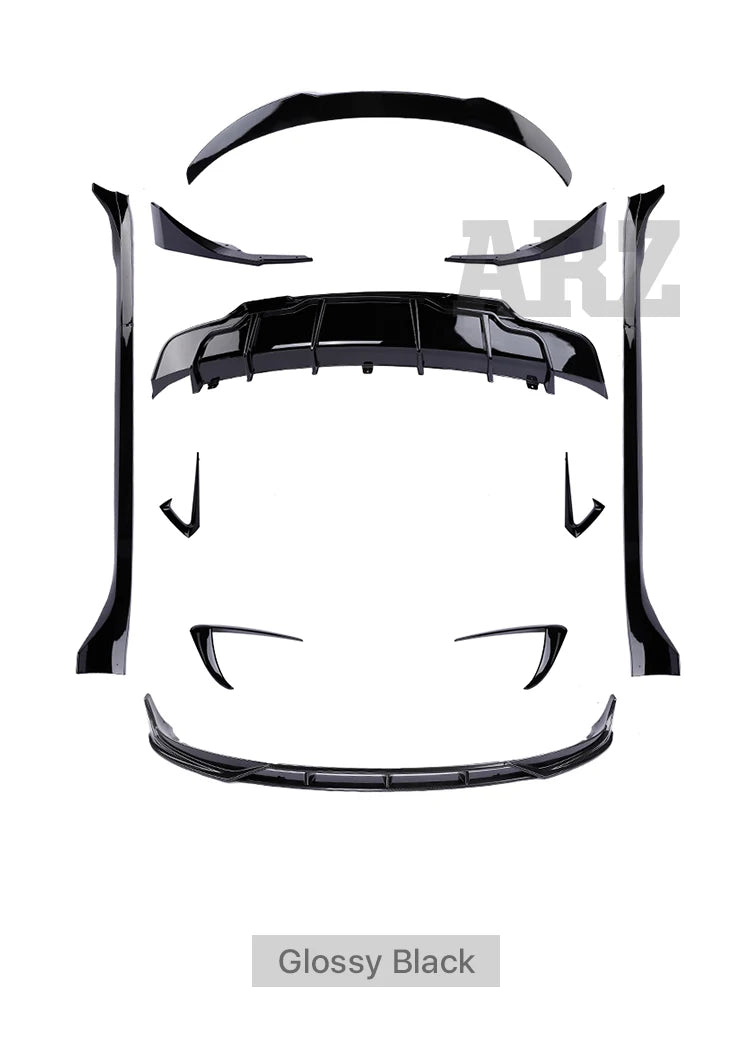 Carbon Fiber Body Kit Rear Spoiler Diffuser Side Skirt Front Bumper Lip Accessories For Tesla Model 3 Y 2018 2019 2016-2022