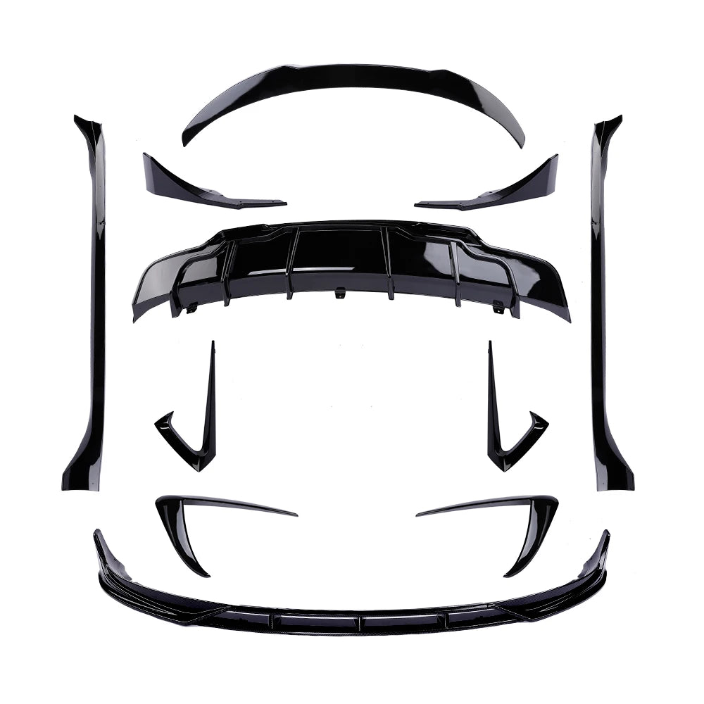 Carbon Fiber Body Kit Rear Spoiler Diffuser Side Skirt Front Bumper Lip Accessories For Tesla Model 3 Y 2018 2019 2016-2022