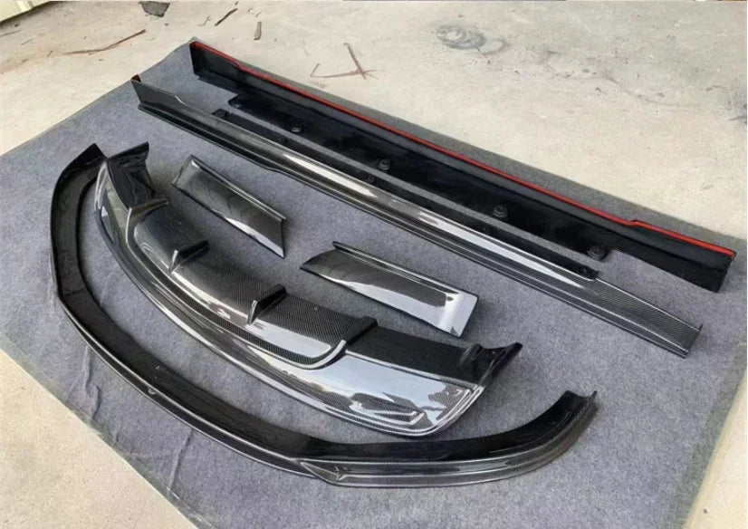 New! For Tesla Model S 2016 2017 2018 2019 2020 Real Carbon Fiber Bumper Front Lip Rear Diffuser Side Skirts Spoiler Body kit