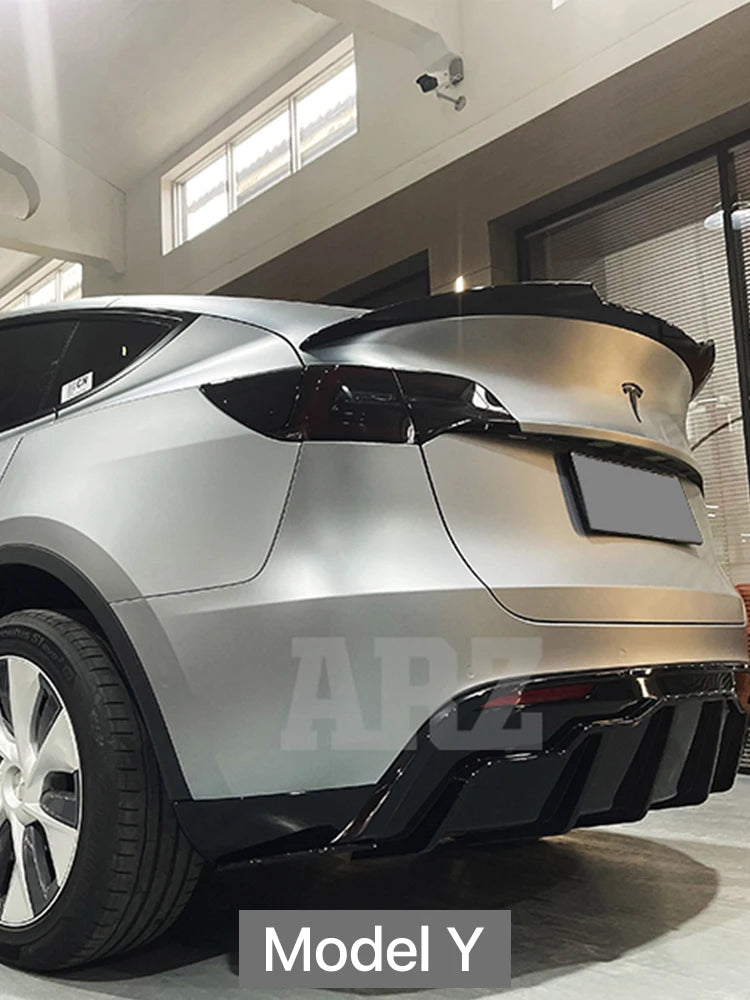 Carbon Fiber Body Kit Rear Spoiler Diffuser Side Skirt Front Bumper Lip Accessories For Tesla Model 3 Y 2018 2019 2016-2022