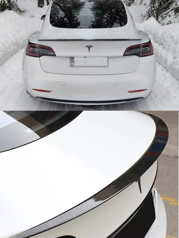 Carbon Fiber Body Kit Rear Spoiler Diffuser Side Skirt Front Bumper Lip Accessories For Tesla Model 3 Y 2018 2019 2016-2022