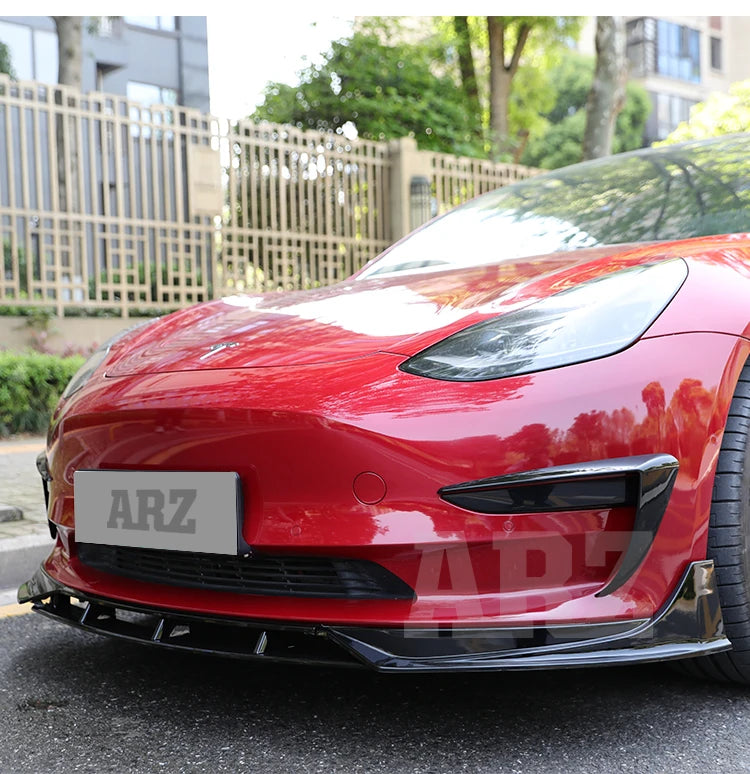 Carbon Fiber Body Kit Rear Spoiler Diffuser Side Skirt Front Bumper Lip Accessories For Tesla Model 3 Y 2018 2019 2016-2022