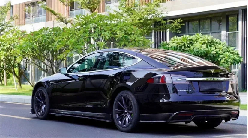 New! For Tesla Model S 2016 2017 2018 2019 2020 Real Carbon Fiber Bumper Front Lip Rear Diffuser Side Skirts Spoiler Body kit