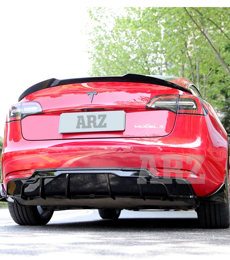 Carbon Fiber Body Kit Rear Spoiler Diffuser Side Skirt Front Bumper Lip Accessories For Tesla Model 3 Y 2018 2019 2016-2022