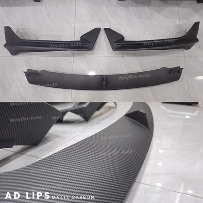 Model 3 Highland 2024 Front Lip For Tesla Model 3 Y AD Front Bumper Lip Glossy Black Carbon Spoiler Auto Body kits Tuning