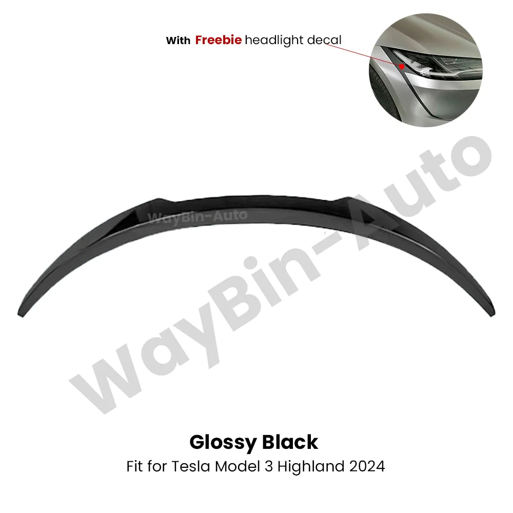 Model 3 Highland 2024 Front Lip For Tesla Model 3 Y AD Front Bumper Lip Glossy Black Carbon Spoiler Auto Body kits Tuning