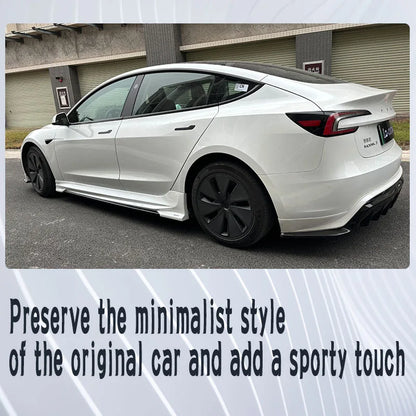 For Tesla 2024 Model3 highland Body Kit Bright black Rear Diffuser Spoiler Front Bumper Lip Side Skirt Refit Protect Accessories