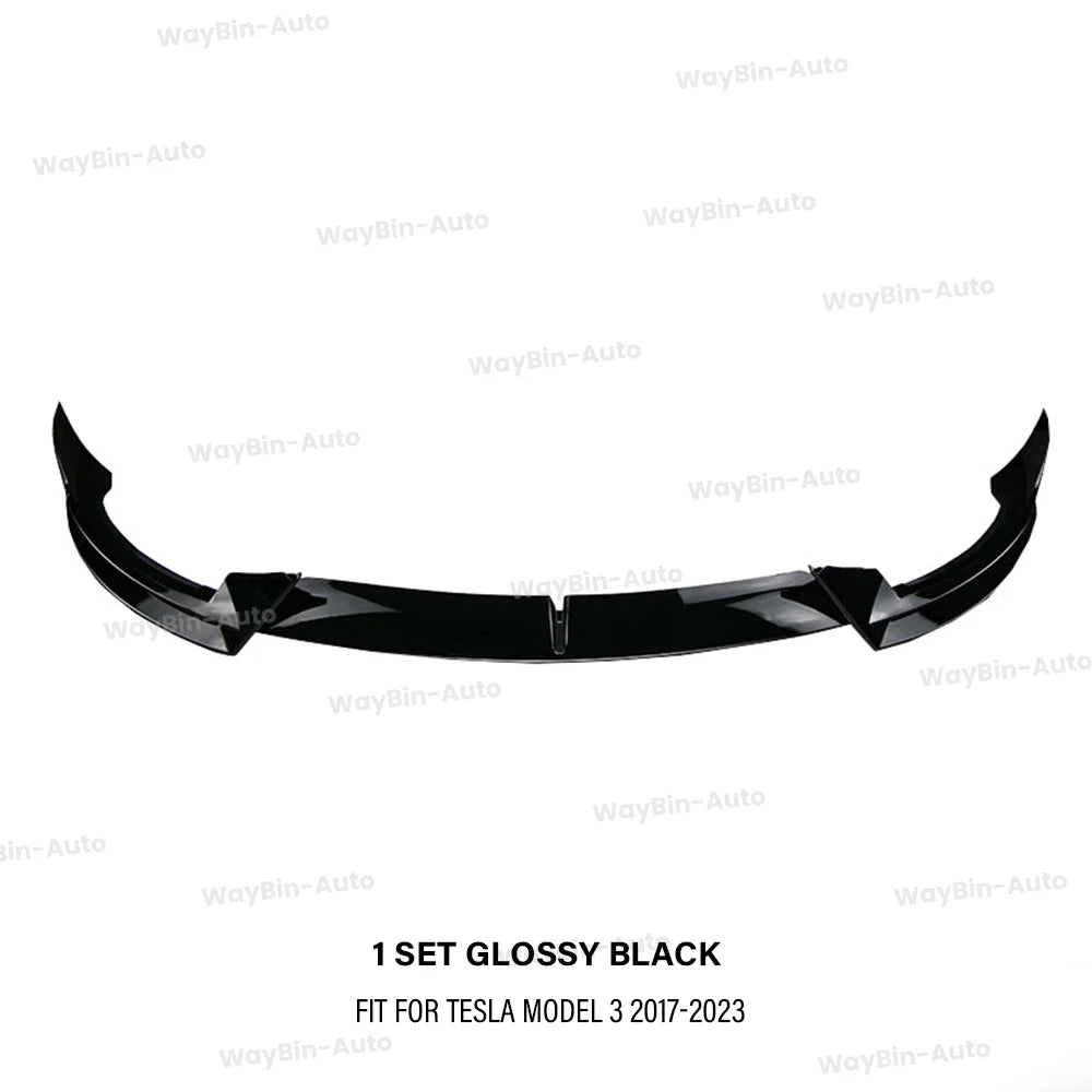 Model 3 Highland 2024 Front Lip For Tesla Model 3 Y AD Front Bumper Lip Glossy Black Carbon Spoiler Auto Body kits Tuning