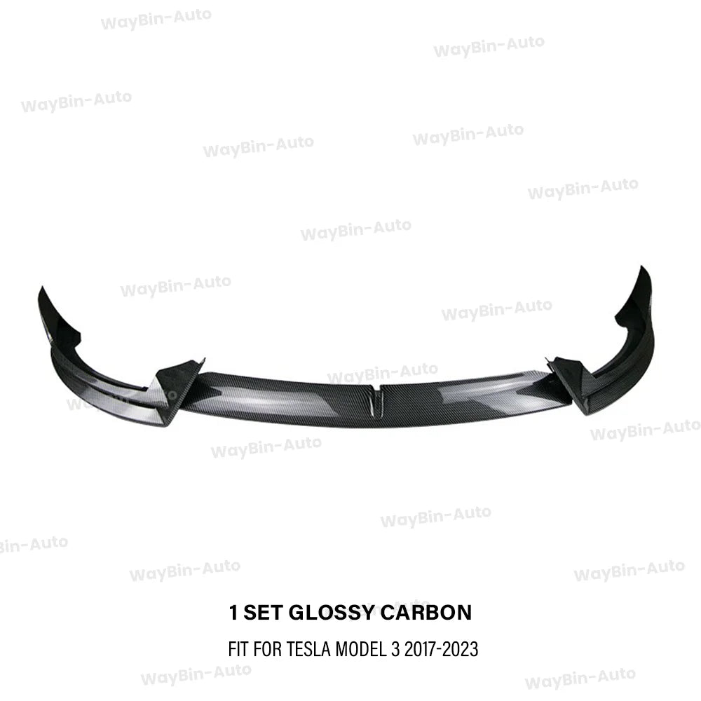 Model 3 Highland 2024 Front Lip For Tesla Model 3 Y AD Front Bumper Lip Glossy Black Carbon Spoiler Auto Body kits Tuning