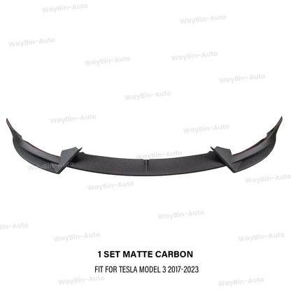 Model 3 Highland 2024 Front Lip For Tesla Model 3 Y AD Front Bumper Lip Glossy Black Carbon Spoiler Auto Body kits Tuning