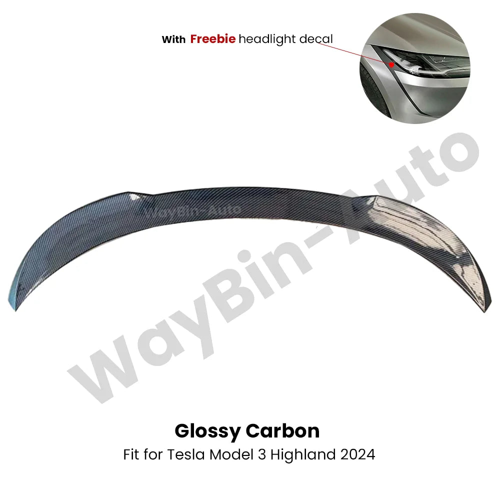 Model 3 Highland 2024 Front Lip For Tesla Model 3 Y AD Front Bumper Lip Glossy Black Carbon Spoiler Auto Body kits Tuning