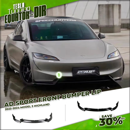 Model 3 Highland 2024 Front Lip For Tesla Model 3 Y AD Front Bumper Lip Glossy Black Carbon Spoiler Auto Body kits Tuning