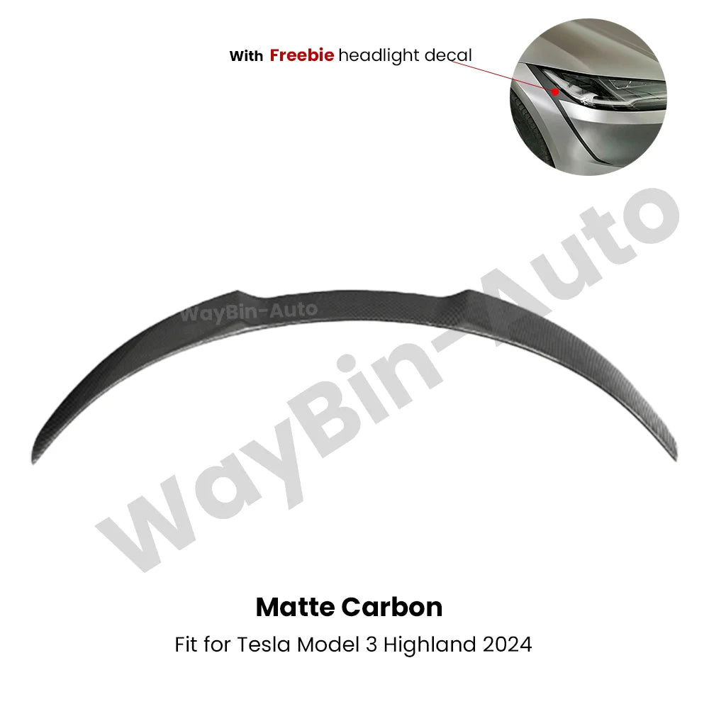 Model 3 Highland 2024 Front Lip For Tesla Model 3 Y AD Front Bumper Lip Glossy Black Carbon Spoiler Auto Body kits Tuning