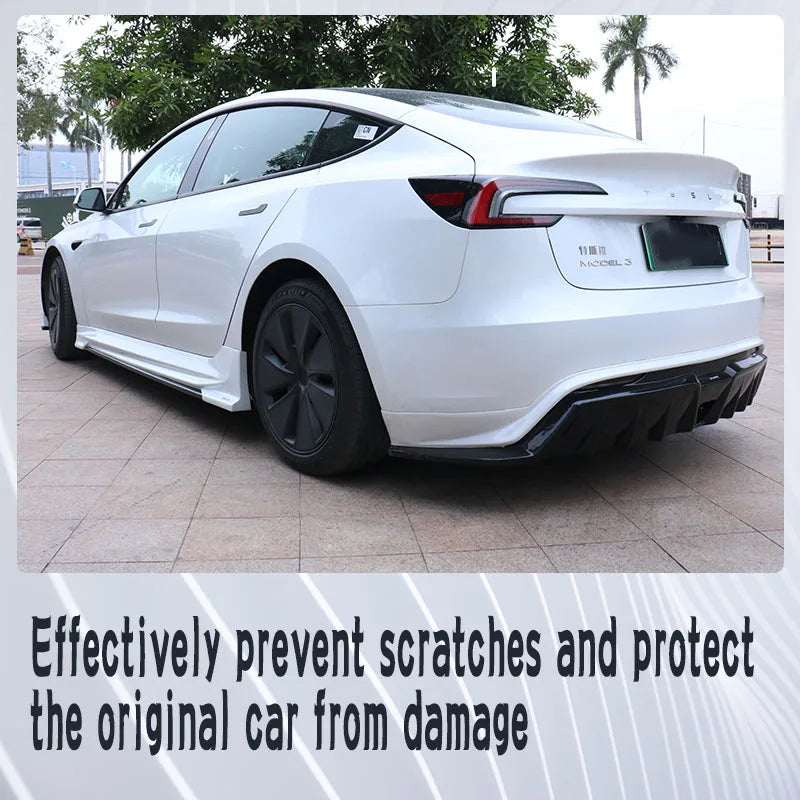 For Tesla 2024 Model3 highland Body Kit Bright black Rear Diffuser Spoiler Front Bumper Lip Side Skirt Refit Protect Accessories