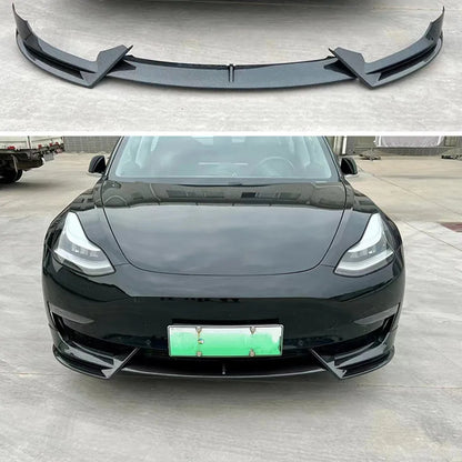 Model 3 Highland 2024 Front Lip For Tesla Model 3 Y AD Front Bumper Lip Glossy Black Carbon Spoiler Auto Body kits Tuning